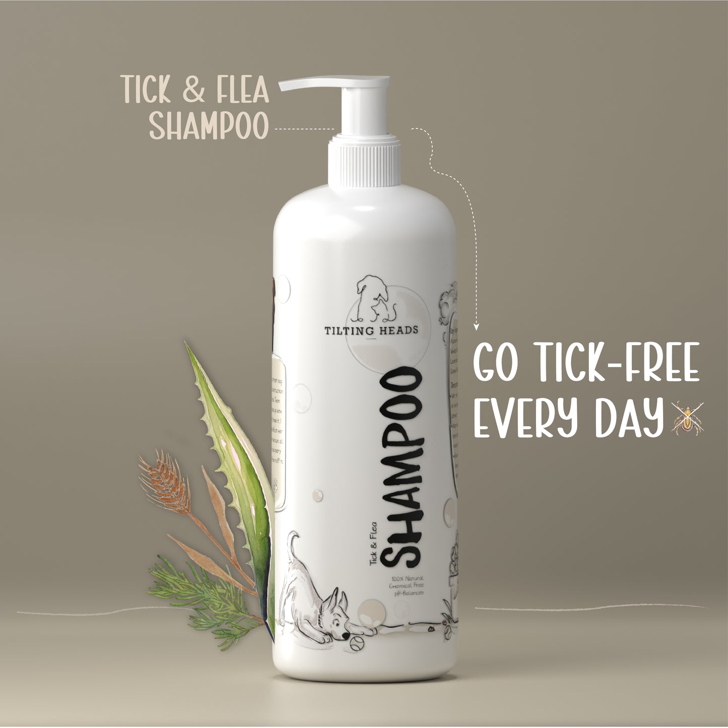 Tick & Flea Dog Shampoo - Tilting Heads